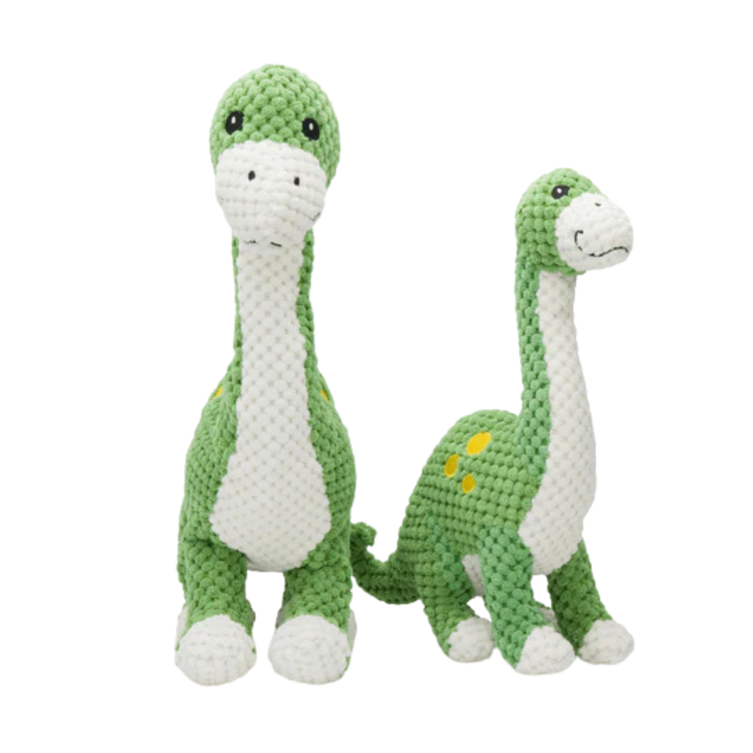 Fabdog Floppy Brontosaurus Plush Dog Toy - Squeaky, Soft Pineapple Plush Playmate