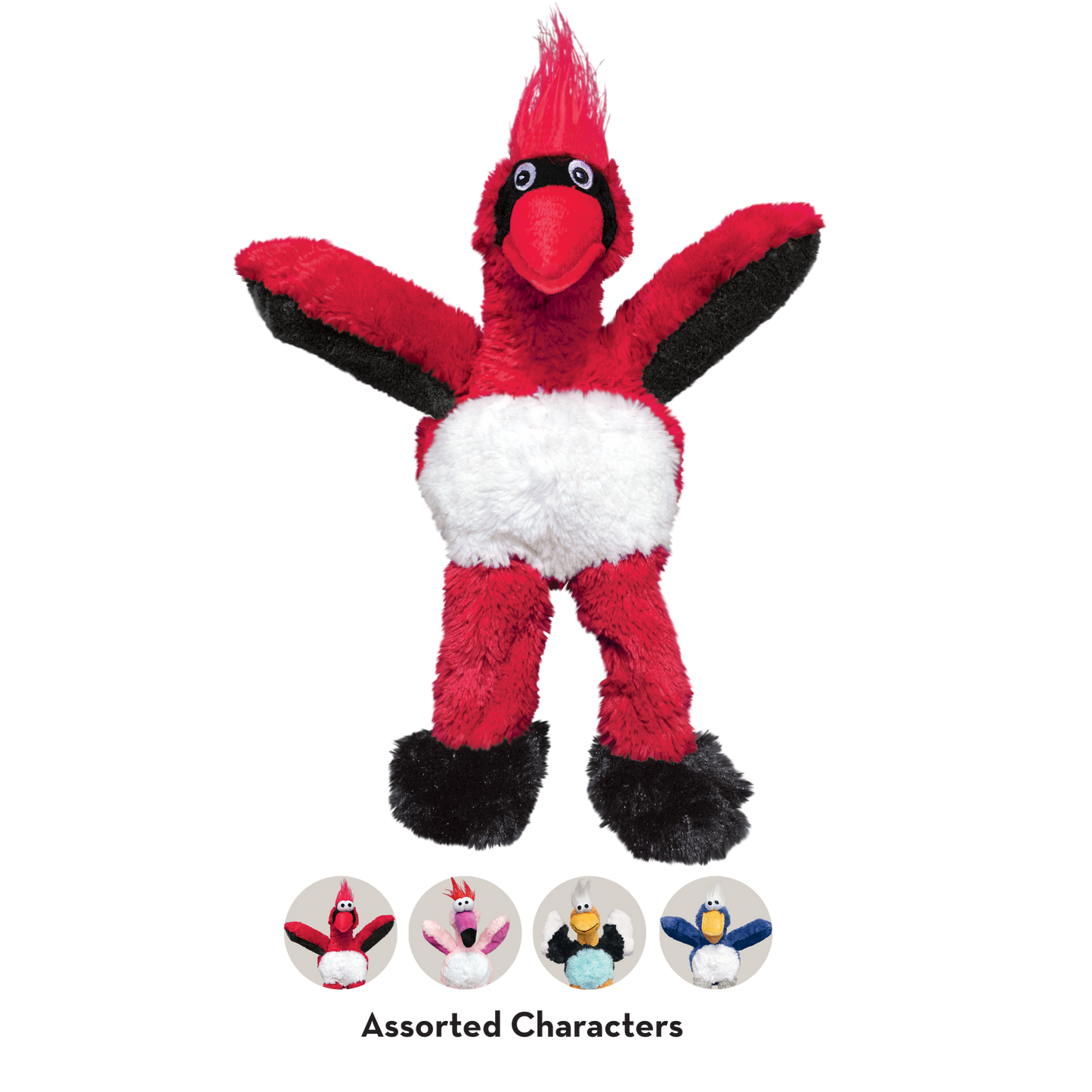 KONG Wild Knots Birds (Assorted Characters) - Squeaky Plush Cuddle Toy for Dogs