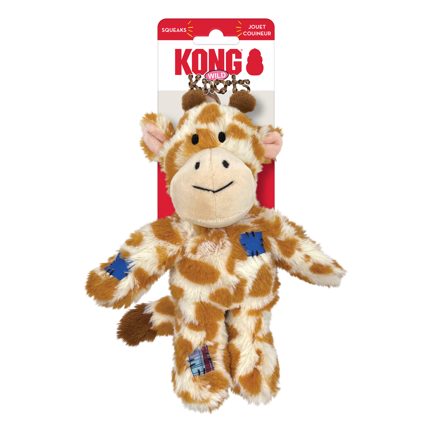 KONG Wild Knots Giraffe - Squeaky Plush Cuddle Toy for Dogs