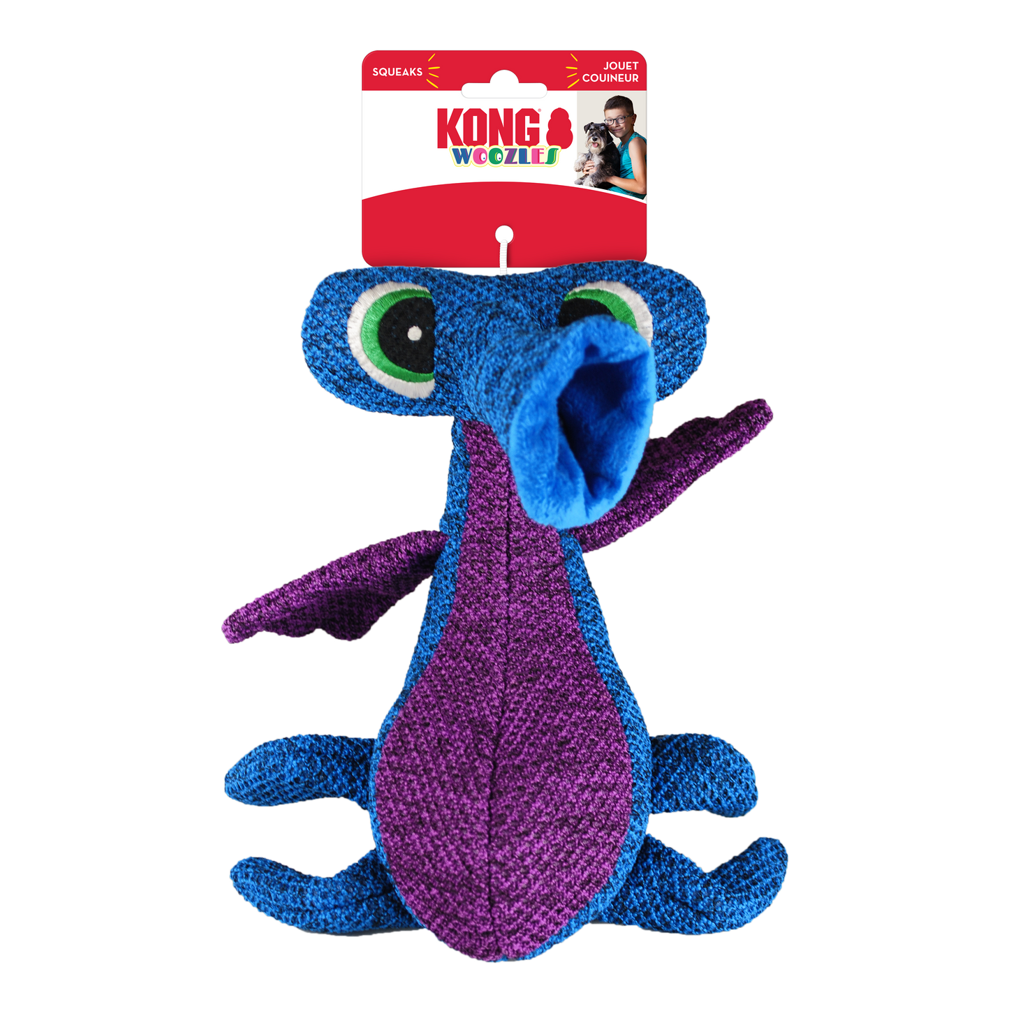 KONG Woozles - Plush, Squeaky Alien Toy for Dogs