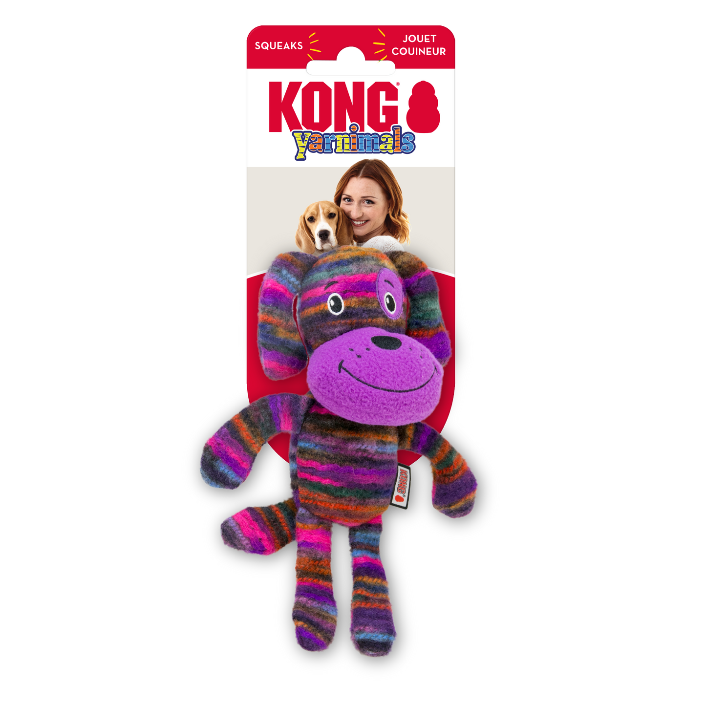 KONG Yarnimals Dog - Squeaky, Floppy, Plush Cuddle Toy for Dogs