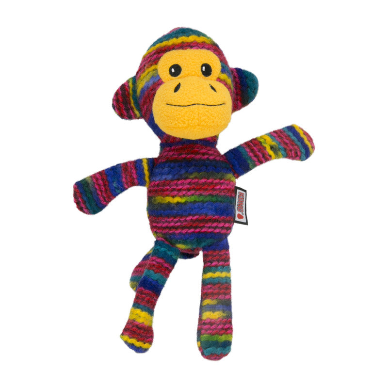KONG Yarnimals Monkey - Squeaky, Floppy, Plush Cuddle Toy for Dogs