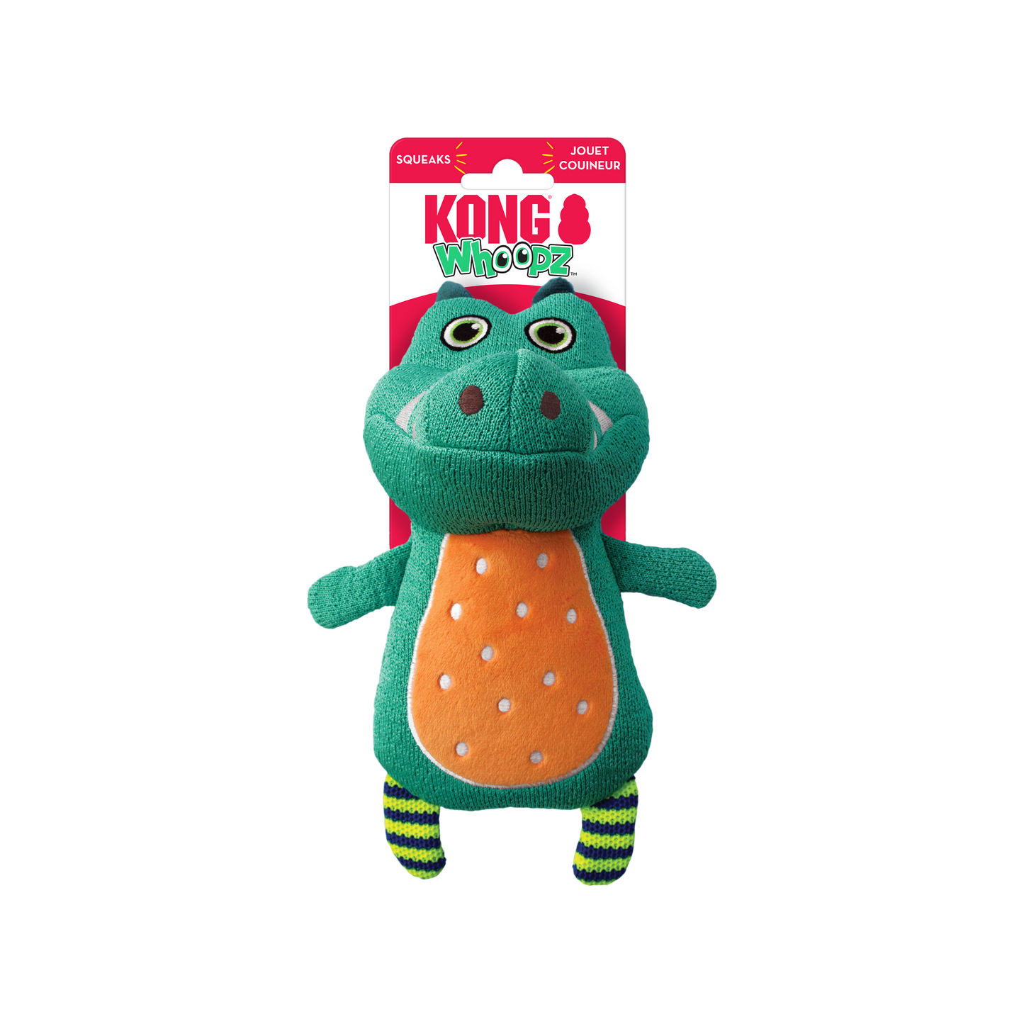 KONG Whoopz Gator - Squeaky, Spongy, Plush Cuddle Toy for Dogs