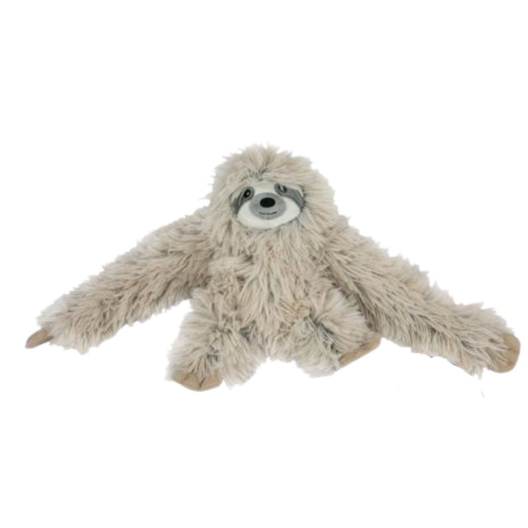 Tall Tails Plush Sloth with Inner Rope - Durable, Soft, Squeaky Toy for Dogs