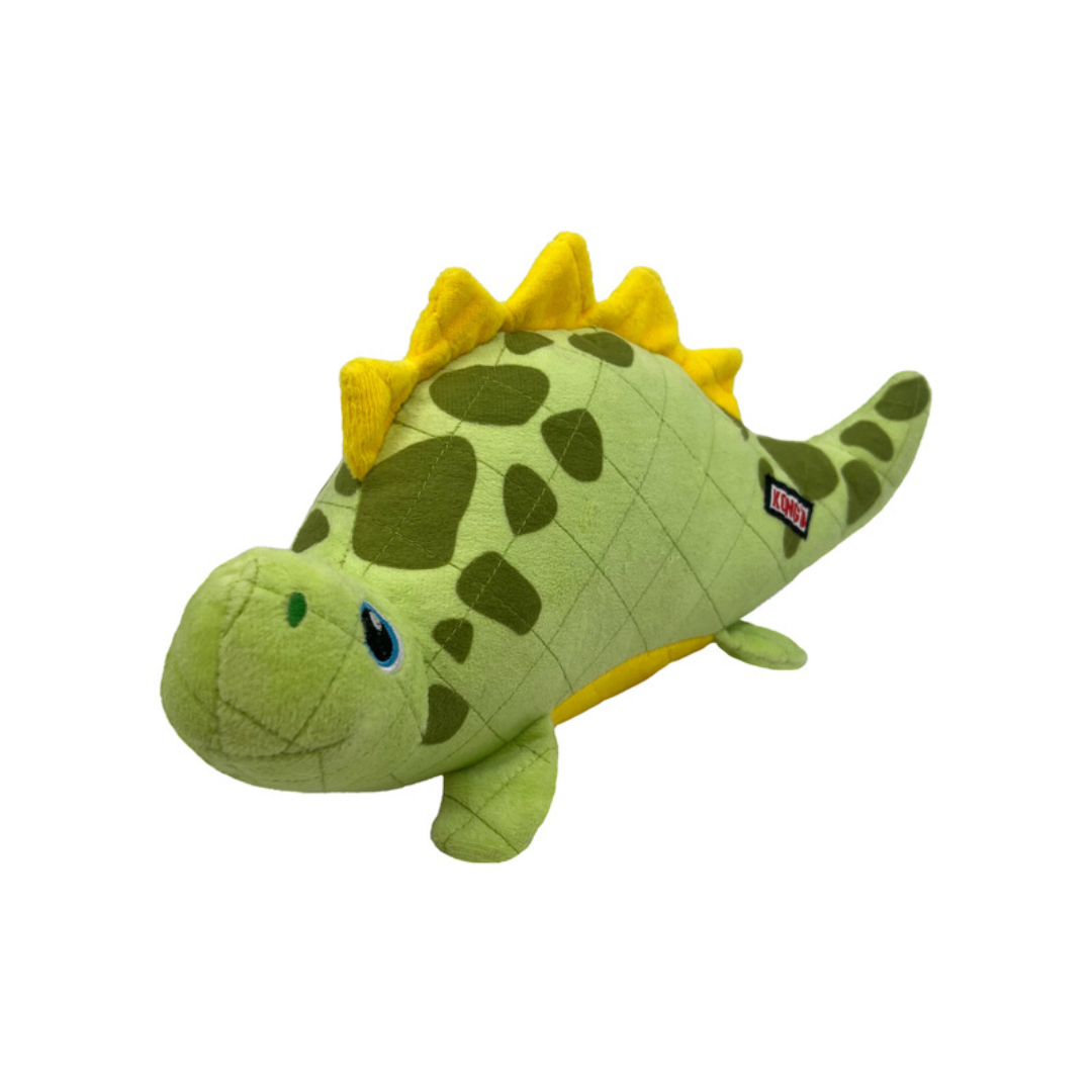 KONG Dynos Roars Green - Squeaky Fun Plush Toy for Dogs