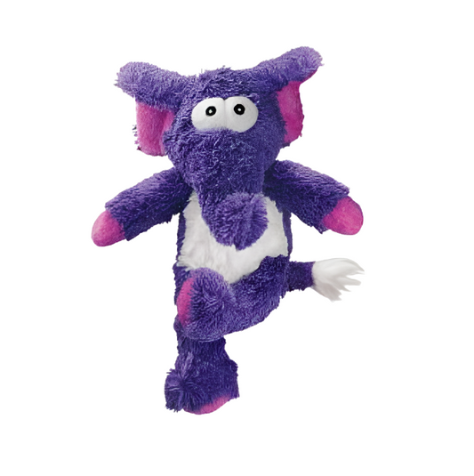 KONG Cross Knots Elephant - Squeaky, Low Stuffing, Plush Cuddle Toy for Dogs