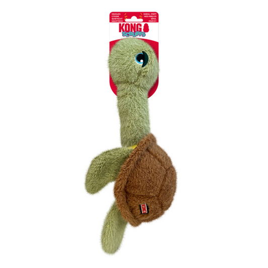 KONG Scruffs Turtle - Squeaky, Fun Plush Toy for Dogs