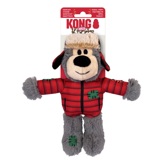 KONG Wild Knots Bears (Assorted Characters) - Squeaky Plush Cuddle Toy for Dogs