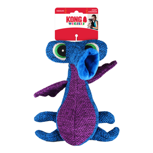 KONG Woozles - Plush, Squeaky Alien Toy for Dogs