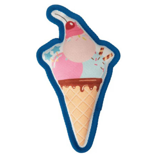 Pawise Happy Summer Ice Cream  - Durable, Squeaky Plush Toy for Dogs