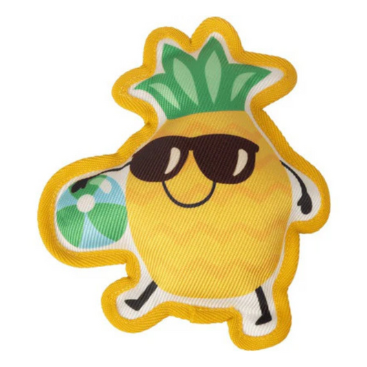 Pawise Happy Summer Pineapple - Durable, Squeaky Plush Toy for Dogs