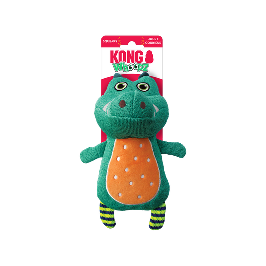 KONG Whoopz Gator - Squeaky, Spongy, Plush Cuddle Toy for Dogs